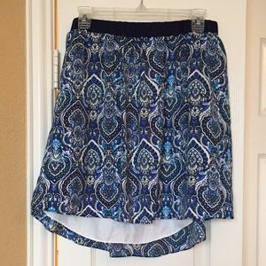 G by Giuliana Rancic Blue/white paisley skirt